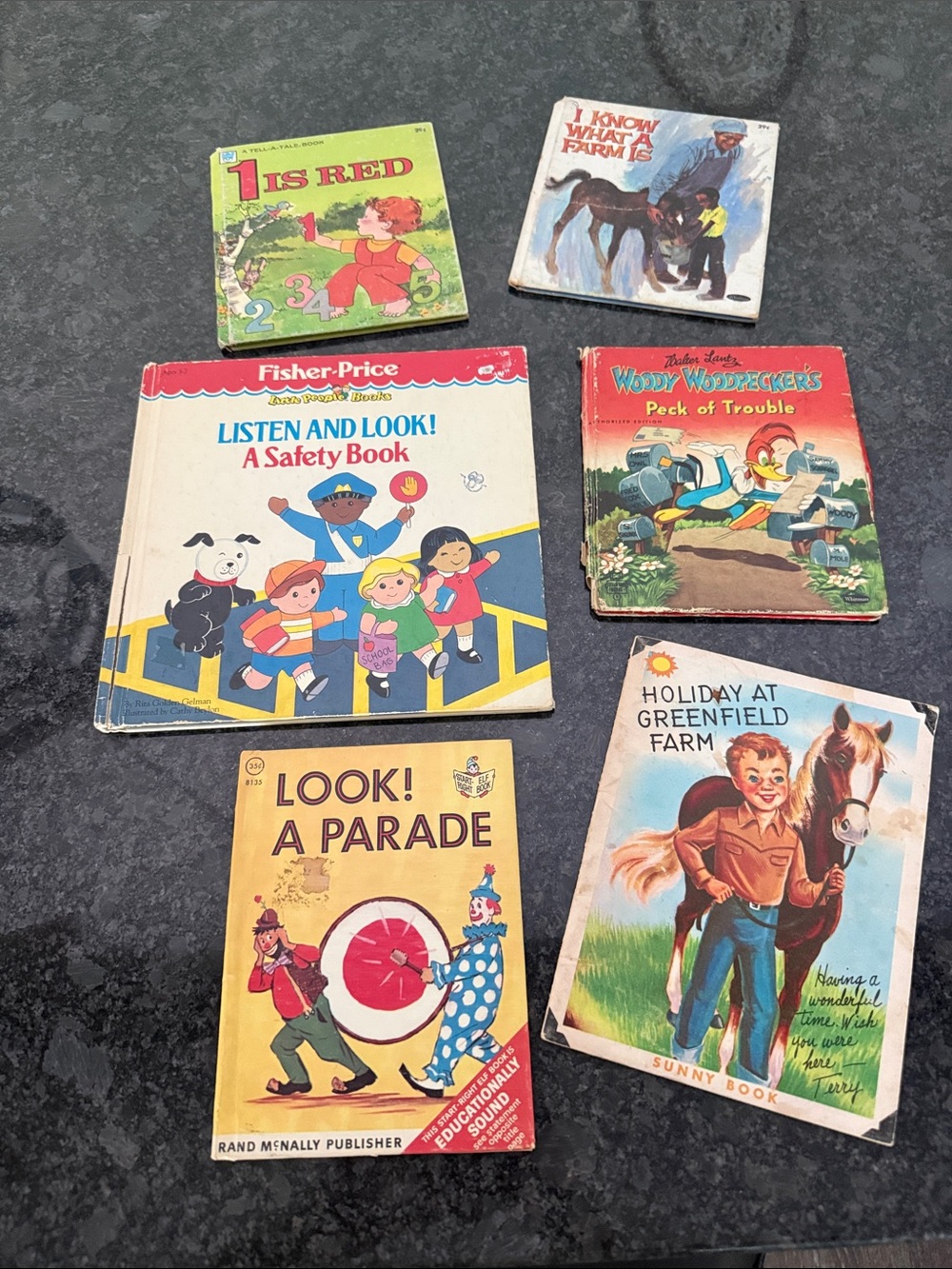 Vintage Kids Book Lot Whitman Fisher Price Woody Wood Pecker Farm  50-80’s n